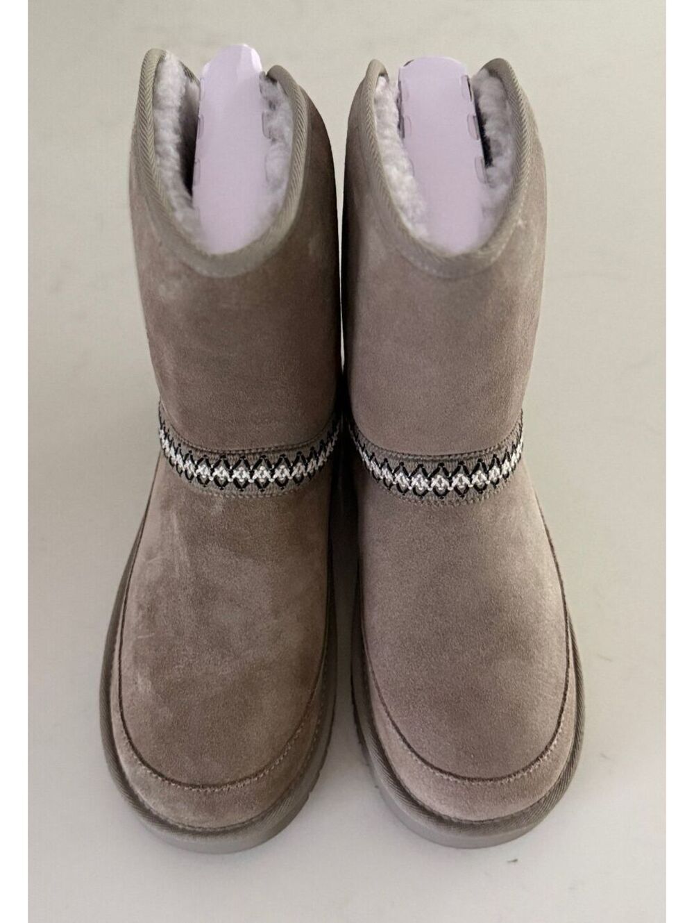 Earth Wynni Light Gray Suede Cozy Booties Women Size 8